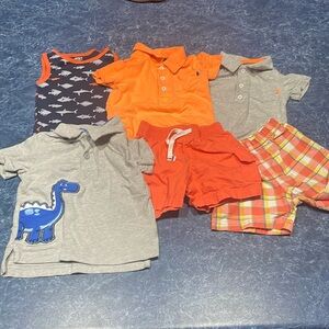 12 month Carters Baby Boy Bundle for Summer, 6 items